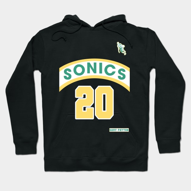 Gary Payton Retro Supersonics Jersey 90s Style Fan Art Hoodie by darklordpug